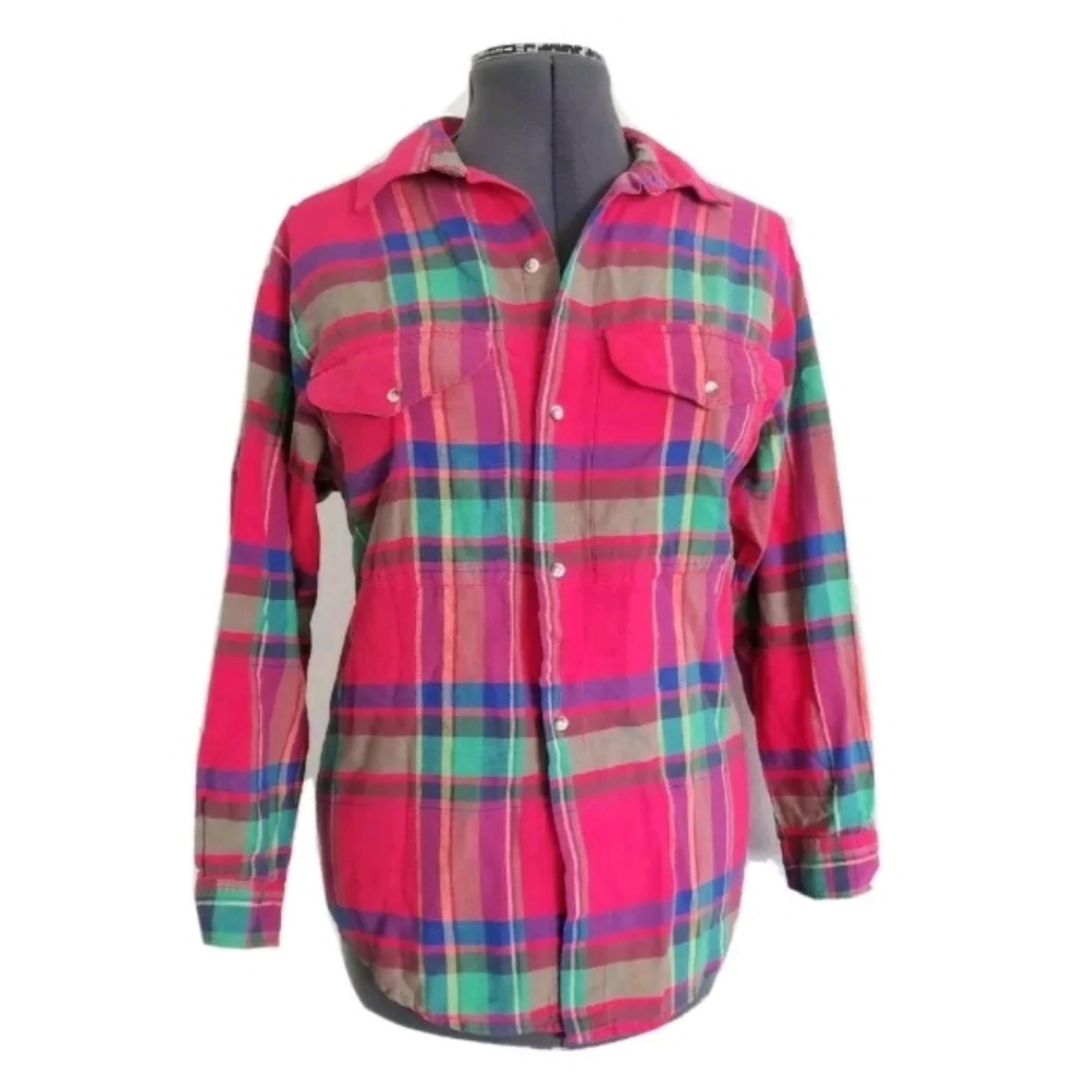 Diane Von Furstenberg Plaid Button Down Sh…